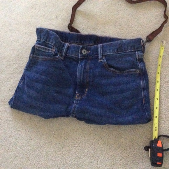 Handmade Blue Jean Purse Lined Denim with pockets  Leather shoulder strap unique - Picture 5 of 5